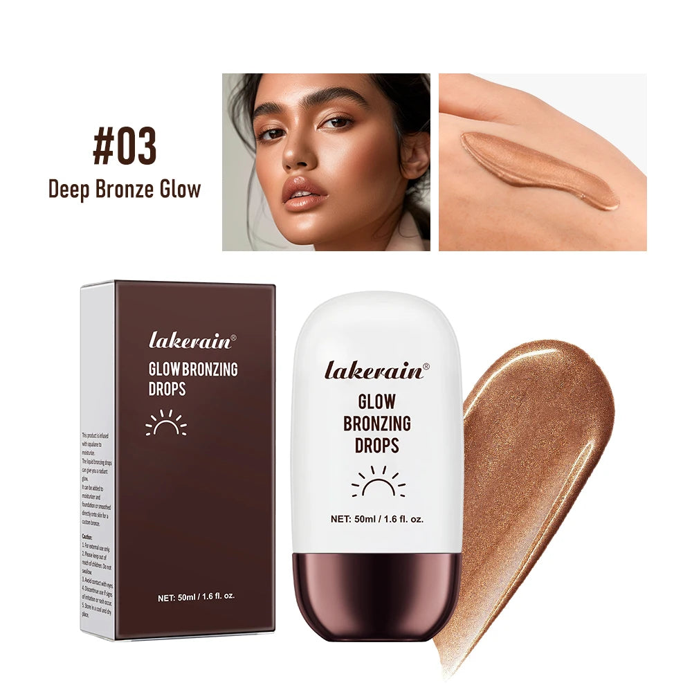 Illuminating Bronzing Drops Lightweight Non-greasy Liquid Bronzer Serum Cream Sun-kissed Glow Radiant Finish Makeup 50ml Oasis Select Color 3