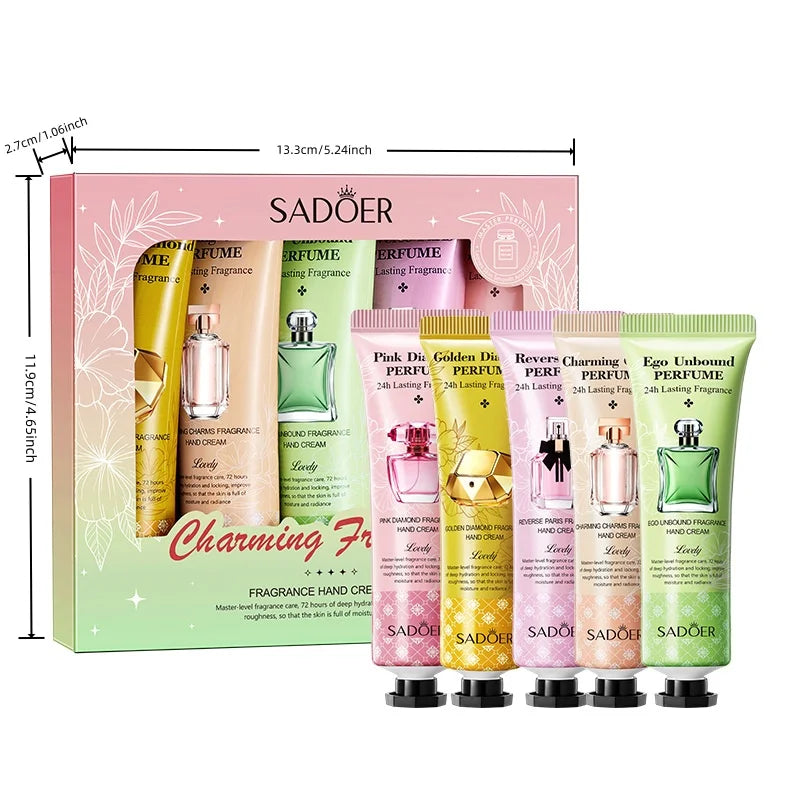 SADOER 5-Piece Fragrance Hand Cream Gift Set – 5 x 30g Hand Cream Set Oasis Select