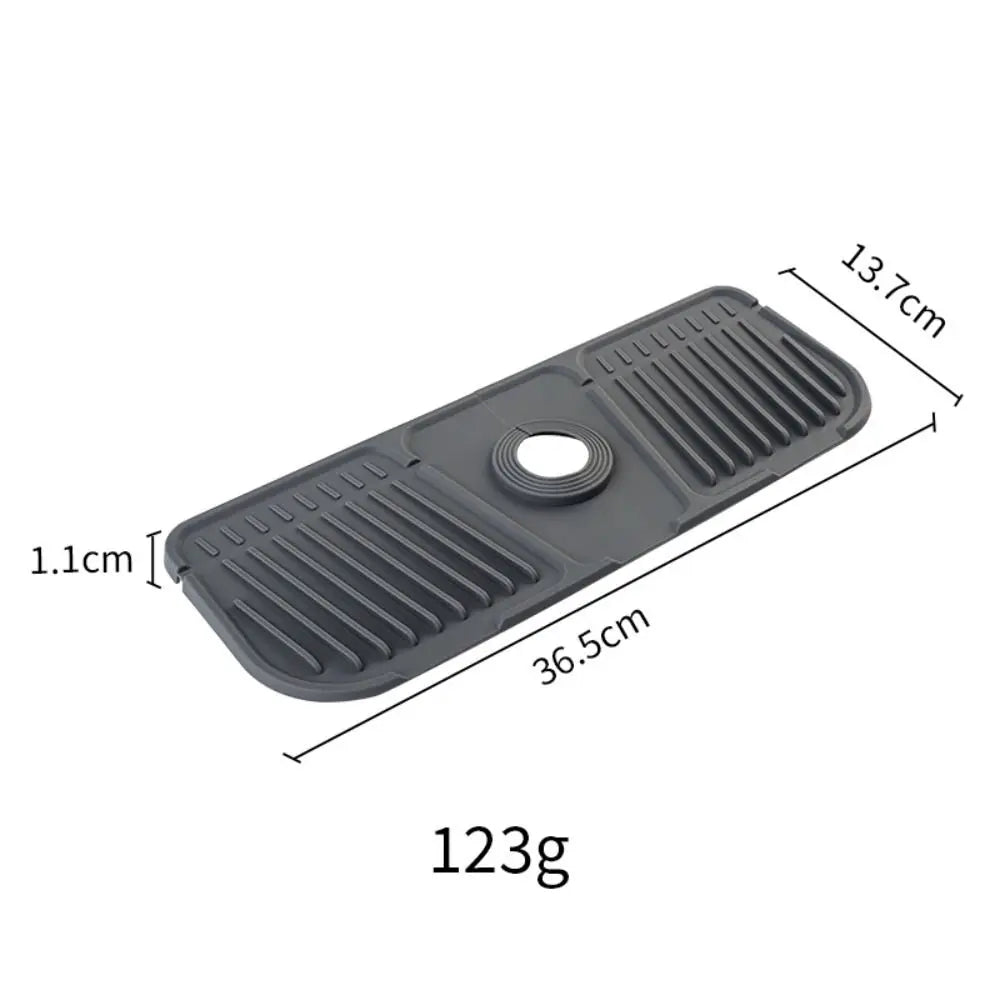 Practical Silicone Faucet Mat Black/Grey Faucet accessories Water Catcher Mat Splash proof Countertop Protector Kitchen Bathroom Oasis Select Grey-Small