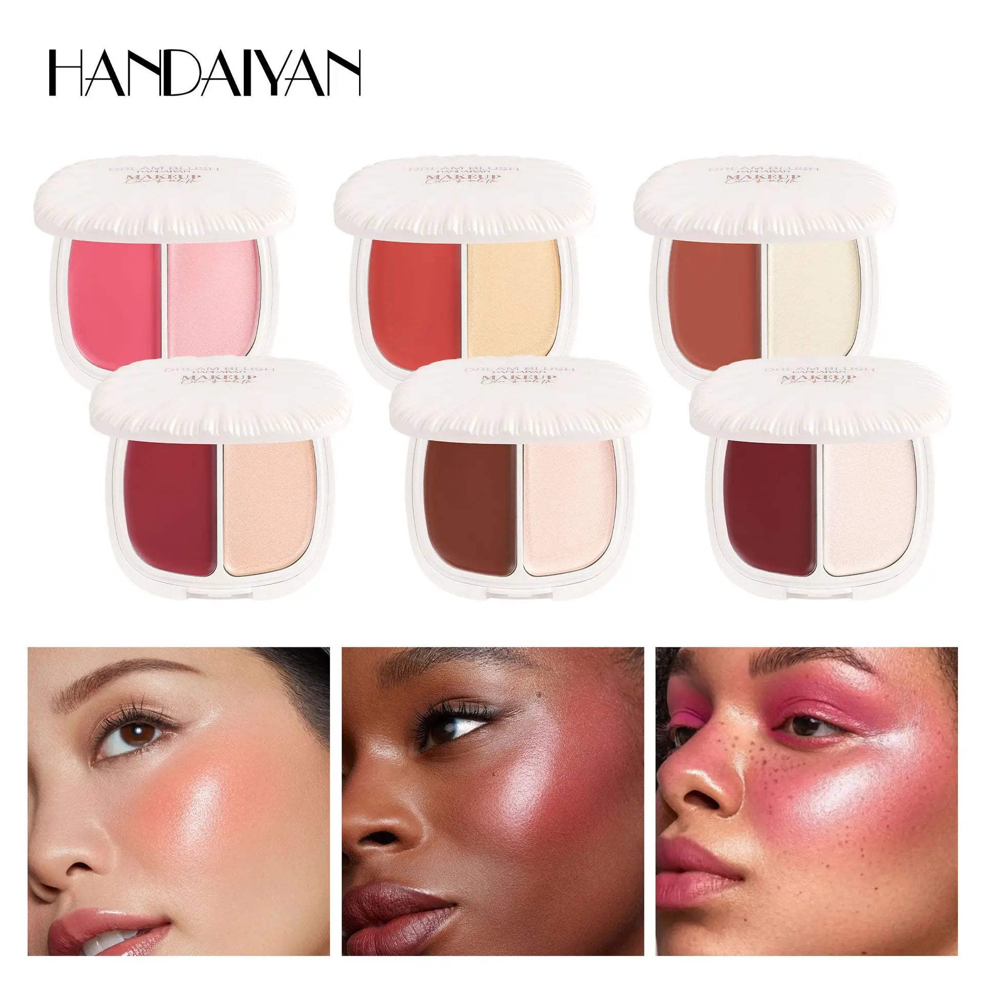 Handaiyan 2-in-1 Blush & Highlighter Palette | Natural Glow