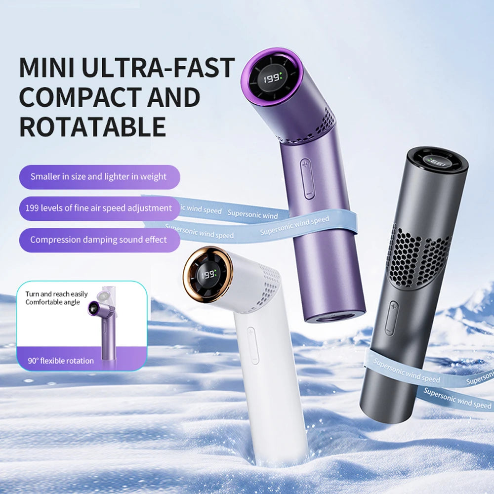 Foldable Lipstick Mini Fan – Brushless Motor & 3000mAh USB