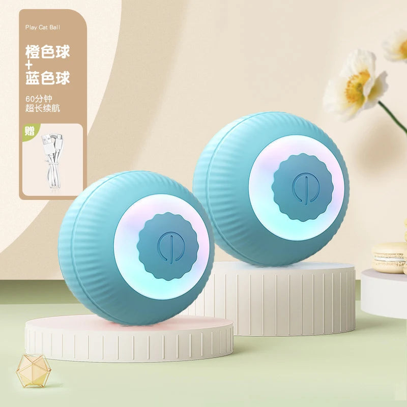 Cat Interactive Ball Training Self-moving Kitten Electric Cat Ball Toys Electronic Automatic Rolling Magic Ball Toys for Cat Oasis Select 2PCS Blue Normal New Version