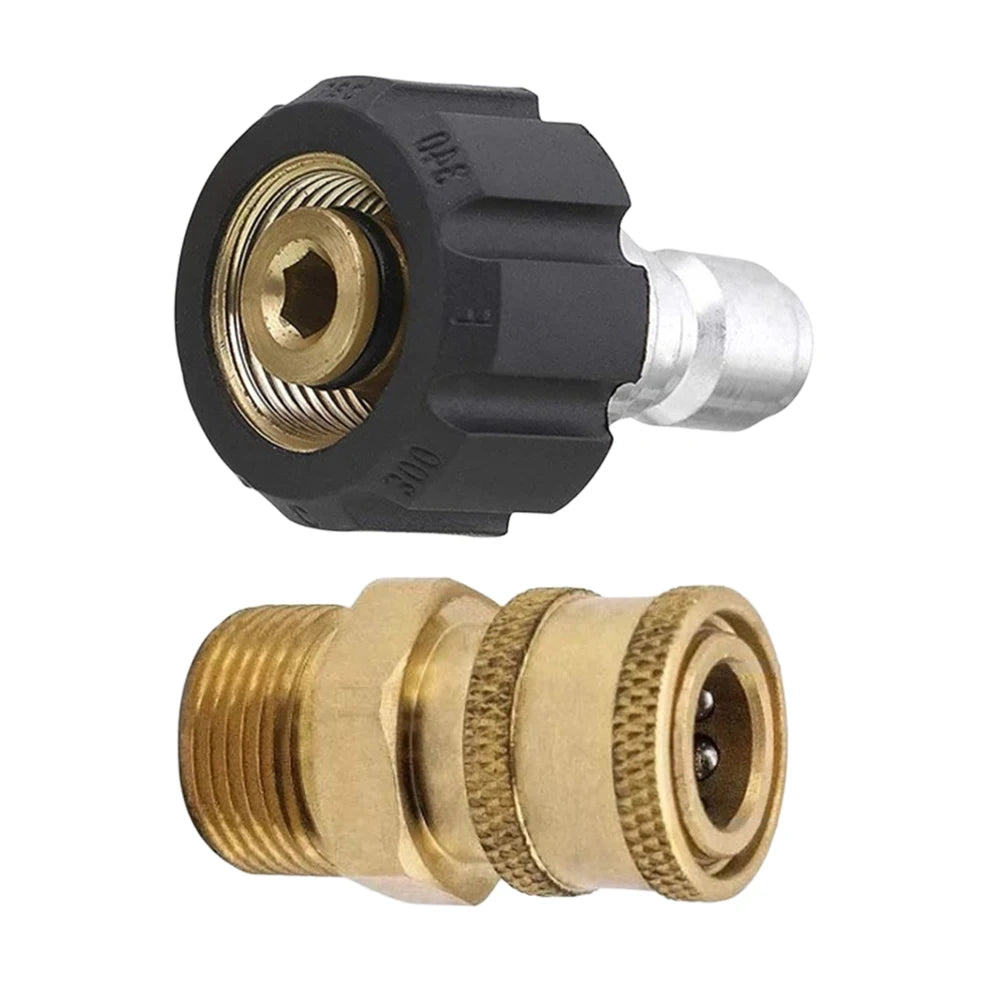 High Pressure Quick Connector Brass M22 Washer Adapter 1/4 Inch Garden Irrigation Connector for Pressure Wash Gun for Water Pipe Oasis Select Quarter Inch United States