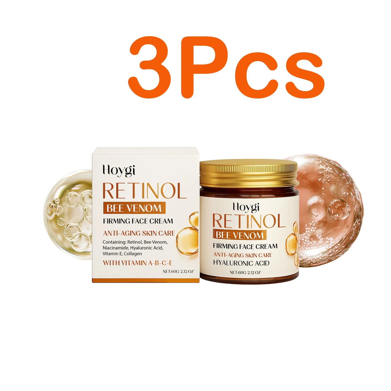 Hoygi Retinol & Bee Venom Anti-Aging Face Cream 60g Anti-Aging Face Cream Oasis Select 3 x 60g Boxed