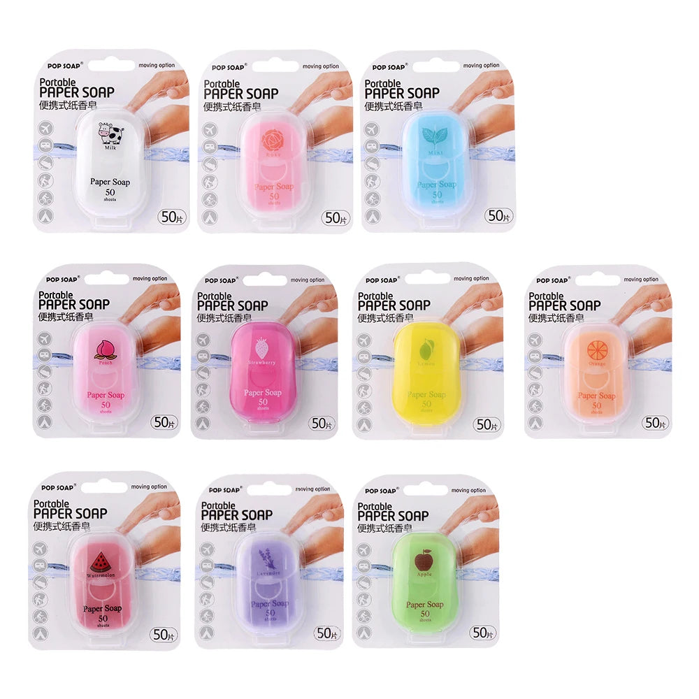 Portable Paper Soap Sheets – Disposable Travel Hand Wash Travel Soap Sheets Oasis Select 10 Styles Mix