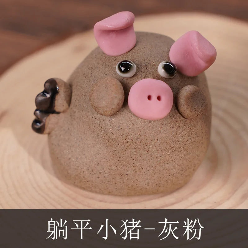 Ceramic Cute Mini Ornaments for Tourist Attractions, Hand-Pinched Animals, Cultural and Creative Decorations Tea Pets Oasis Select 26