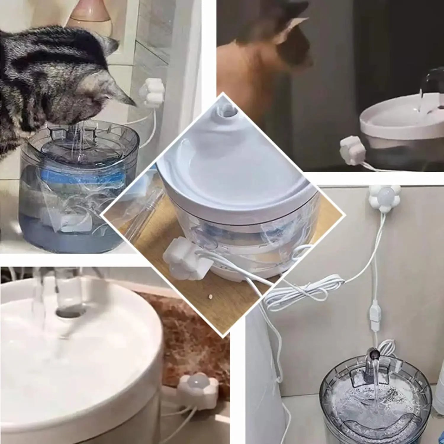 Smart Motion Sensor Pet Water Fountain USB Filter Cats & Dogs