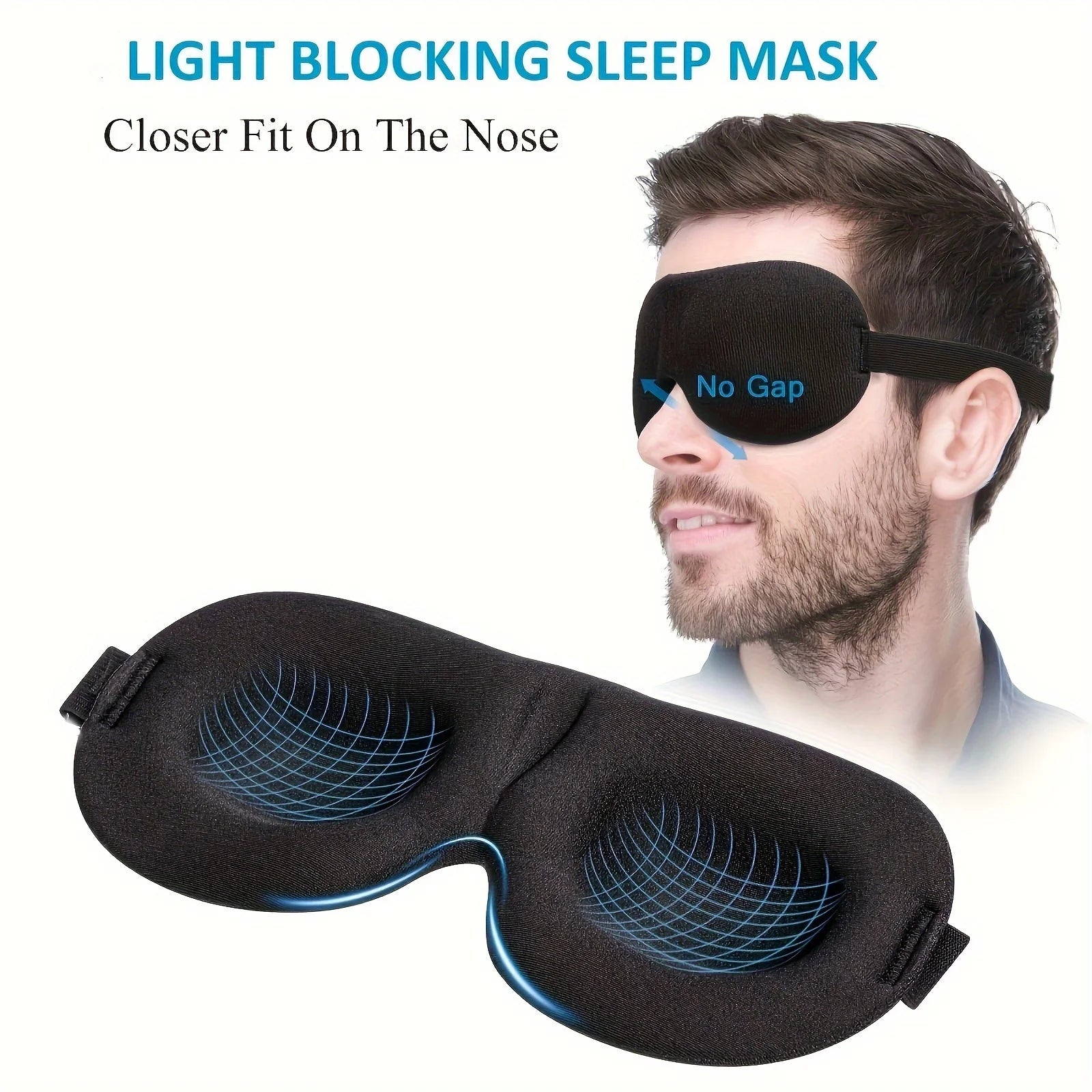 2pcs Unisex Sleep Mask, 3D Light Blocking Eye Mask, Comfortable Polyester, Ideal for Supine and Side Sleepers Eyepatch Eye Patch Oasis Select