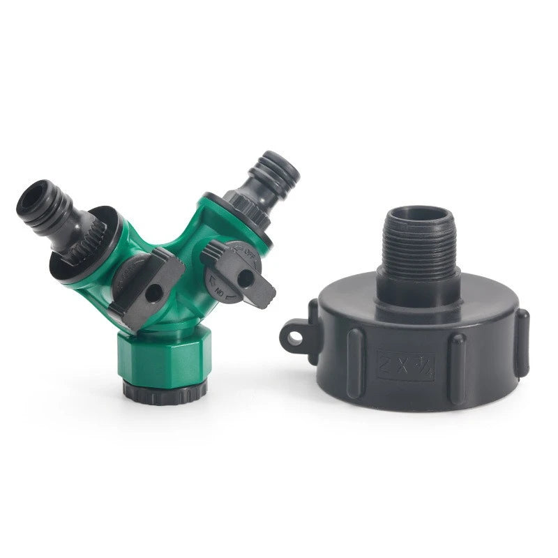 Garden 2 Way Water Pipe Connectors Pipe Adapter Hose Y Shape Splitter Valve Three Way Plastic Valve with Switch Oasis Select