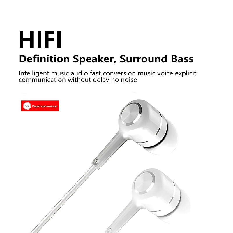 3.5mm Wired Headphones In Ear Headset Wired Earphones with Microphone Bass HiFi Stereo Earbuds Sports Music Gaming For Phones PC Oasis Select