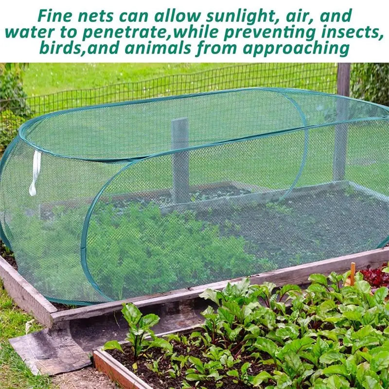 LIKE WISH Garden For Plants Cover 3Pcs 99* 40* 45Cm With 24 Ground Nails,Mesh Netting Covers Net Cage Guard Protector For Plant Oasis Select