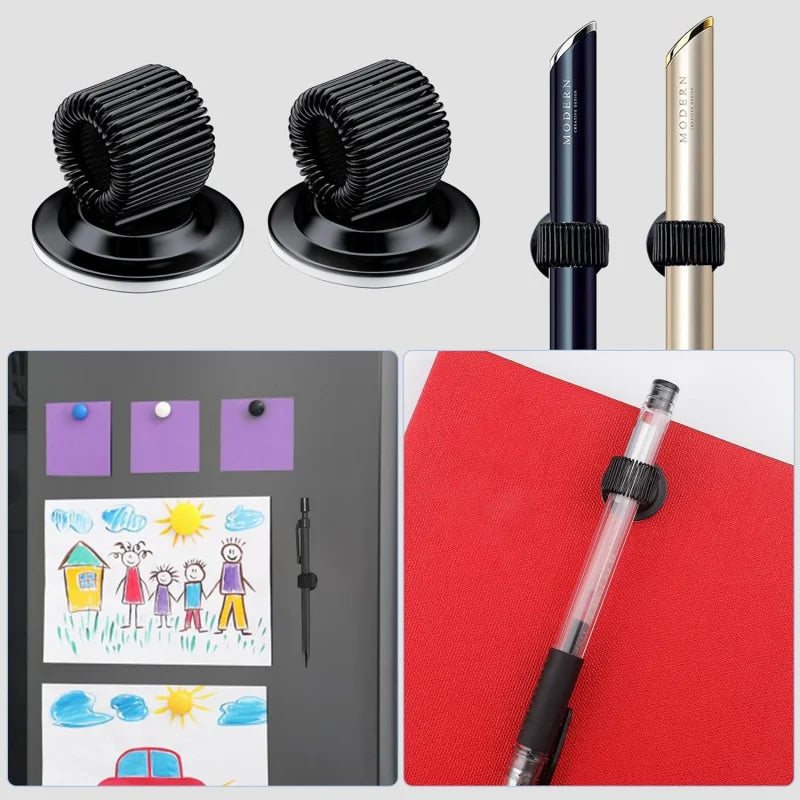 Metal Pen Holder Adjustable Spring Loop Self Adhesive Pencil Oasis Select
