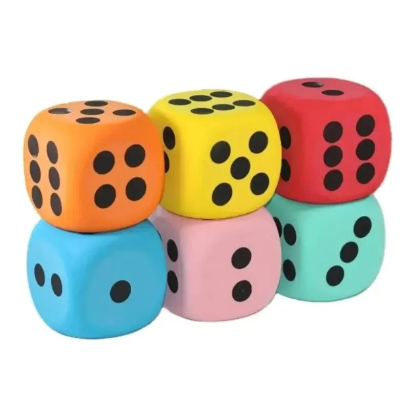 80mm Large Foam Dot Dices Six Sides Dices Kids Counting Toy Learning Aids for Class Board Game Classroom Math Teaching Oasis Select