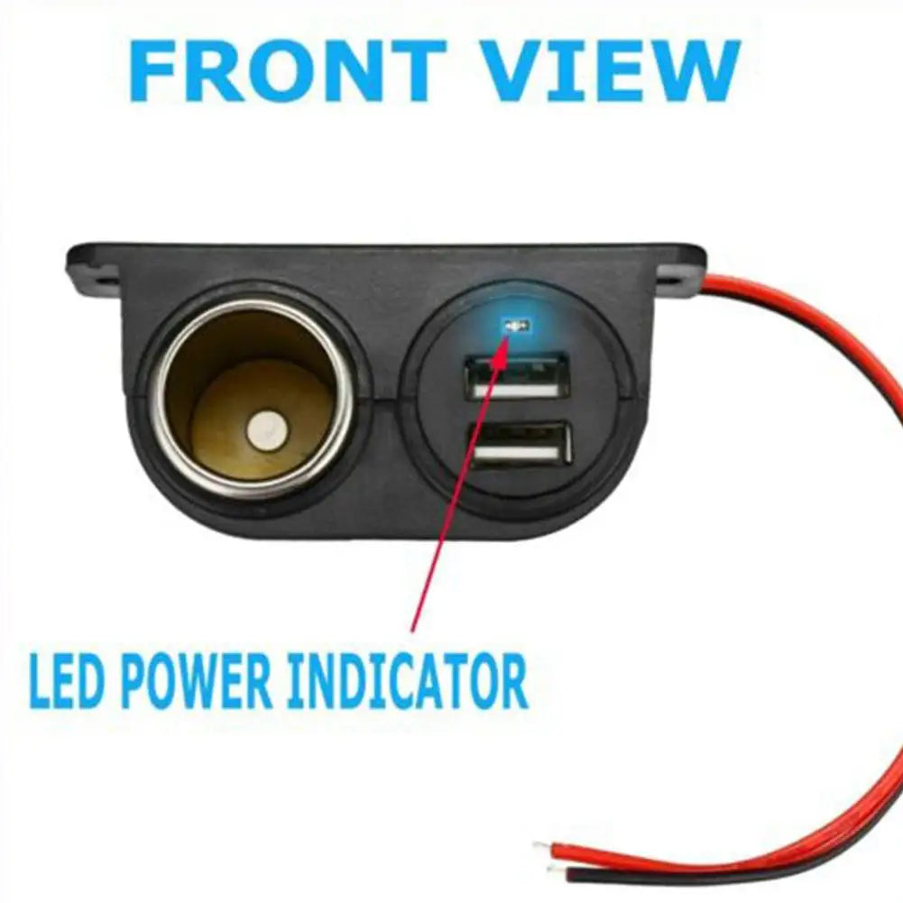 Dual USB Car Cigarette Lighter Adapter – Fast Charging 3.1A