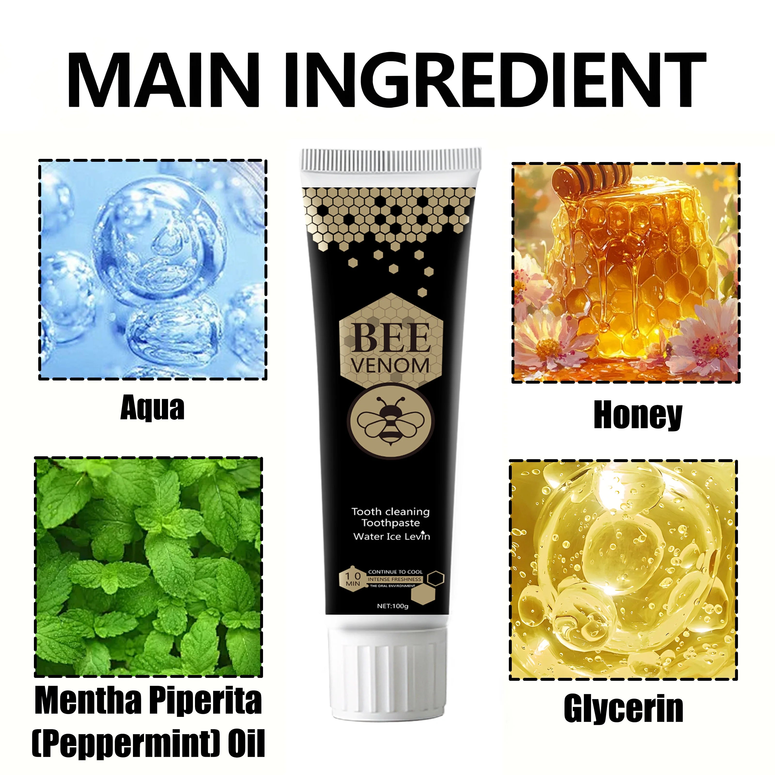 Bee Venom Mint Deep Cleansing Toothpaste – Fresh Breath 100g Whitening Toothpaste Oasis Select