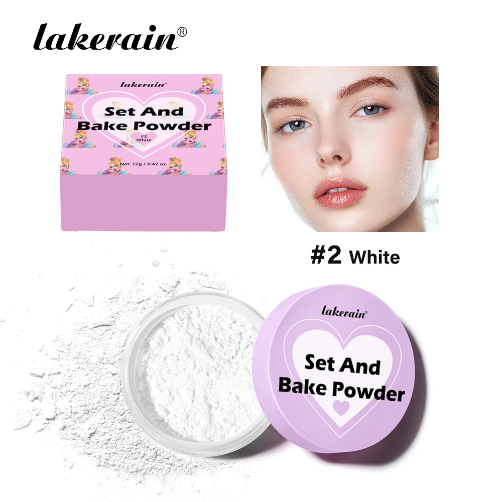 Setting Powder Waterproof Sweat Resistant And Oil Resistant Makeup Powder Setting Powder Natural And Long-lasting Matte Finish Oasis Select 02 White