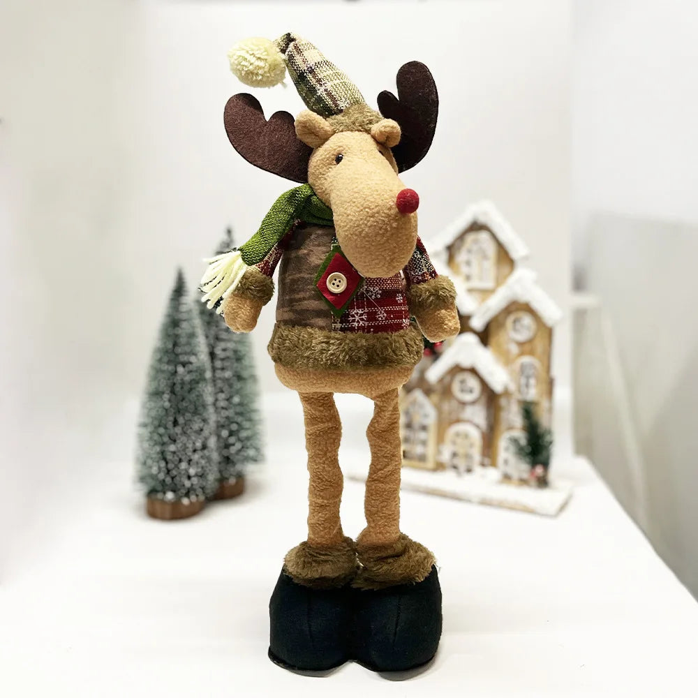 Christmas Vintage Snowflake Gingham Retractable Figure Hotel Shopping Mall Christmas Decoration Decoration Oasis Select C