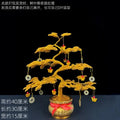 Cash cow handicraft fortune tree fortune decoration wine cabinet decoration living room office shop opening gifts Oasis Select 40x30x15cm