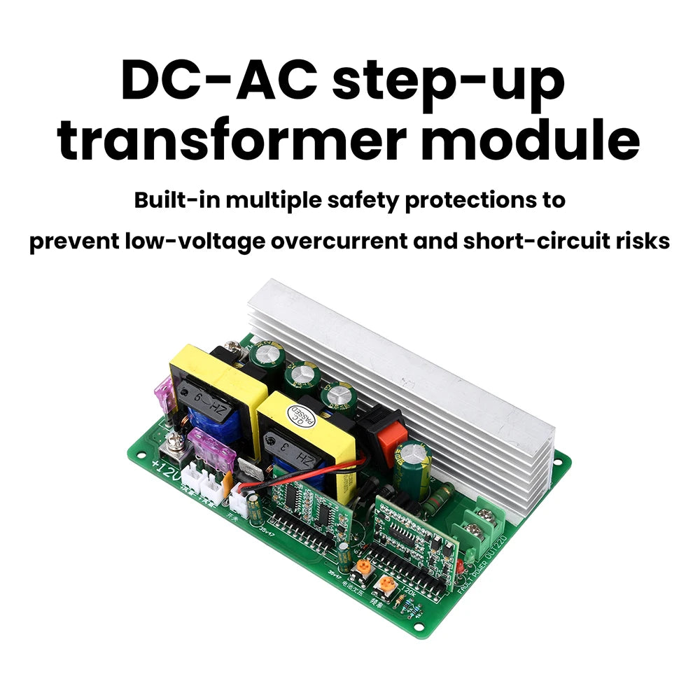High-Power 500W DC 12-14.5V to AC 220V Inverter Module with Switch and Fan Interface DC-AC Step-Up Module Oasis Select