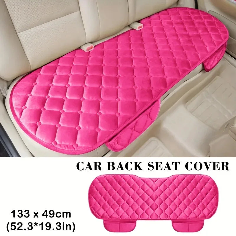 Car Seat Cover Protector Universal Winter Warm Auto Seat Cushion Rear Seat Cushion Protection Covers Back Cushion Oasis Select Pink