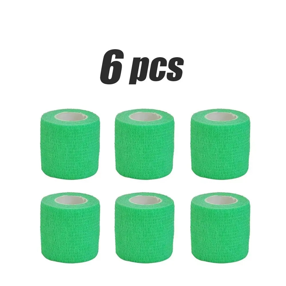6pcs 5/7.5cm Hot SaleColorful Sport Self Adhesive Elastic Bandage Elastoplast For Knee Support Pads Finger Ankle Palm Shoulder Oasis Select 6pcs-Grass green 7.5cmx4.8m