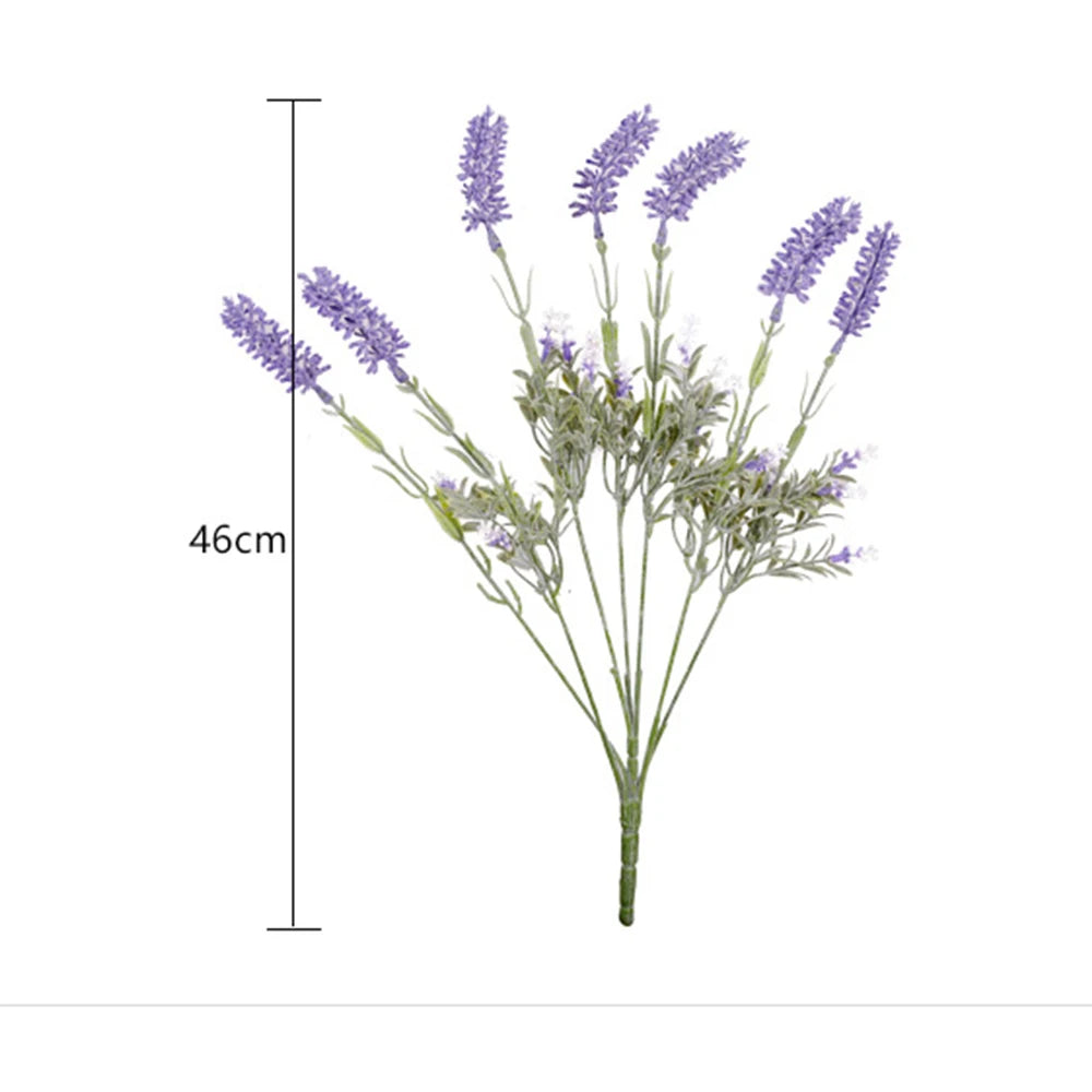 1pcs Fake Flowers Artificial Lavender Faux Plastic Plants for Home Decor Wedding Kitchen Garden Patio Porch Window Box Oasis Select Purple