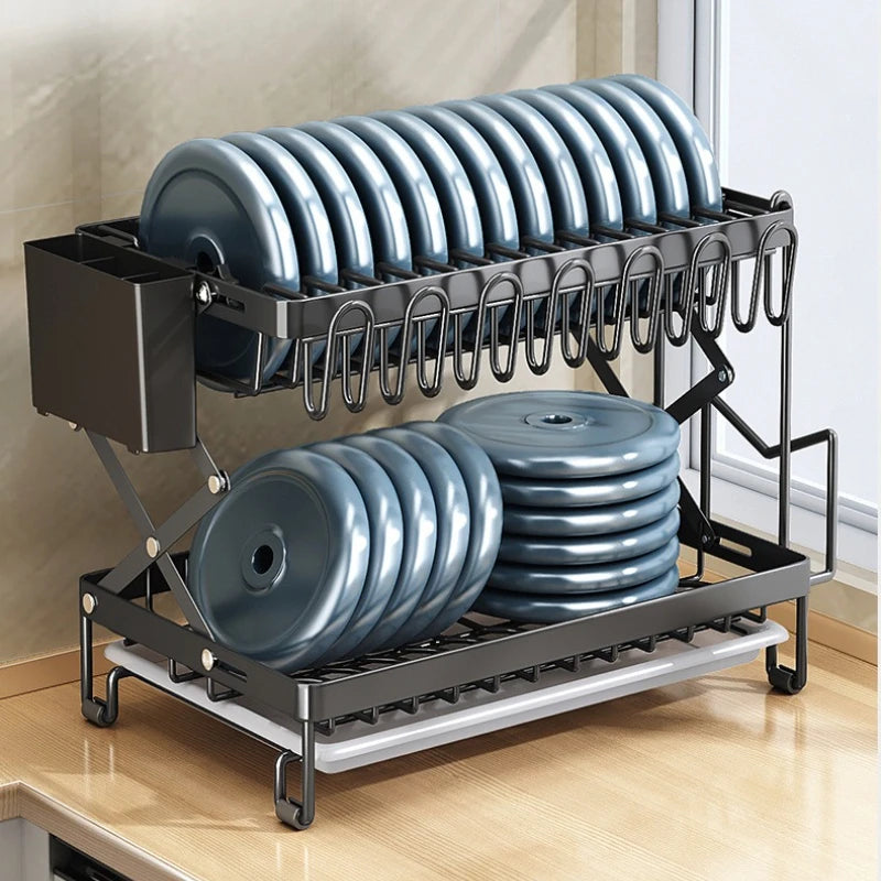 Kitchen, tableware, drain rack, dish storage rack, foldable household countertop, bowl rack, shelf Oasis Select