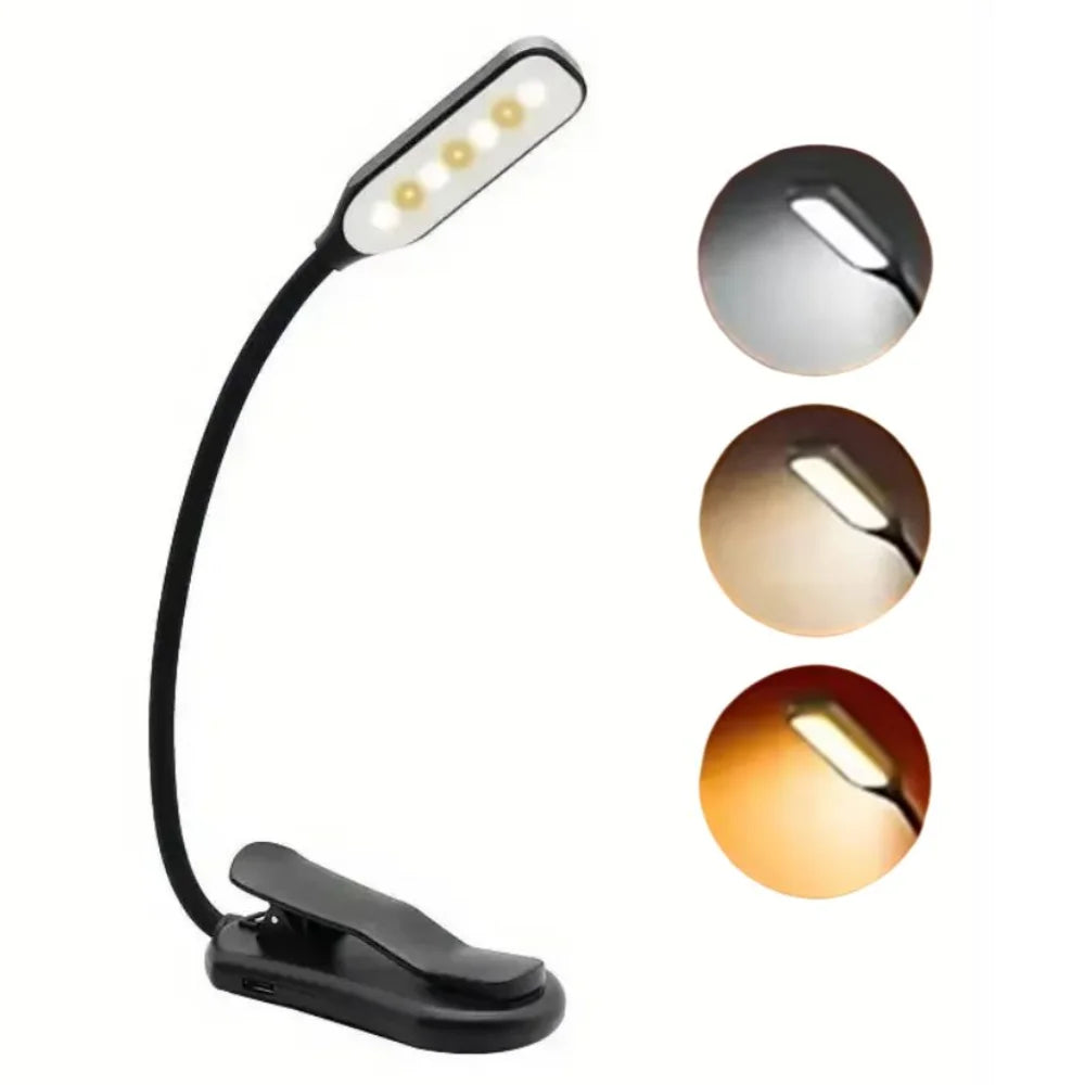 2025 New LED Reading Lamp No Harm To Eyes With Clip Piano Score Lamp Portable Three-Speed Dimming Bedside Lamp Night lighting Oasis Select