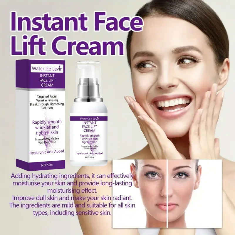 Instant face lift cream with hyaluronic acid for wrinkles. Firming solution. Oasis Select