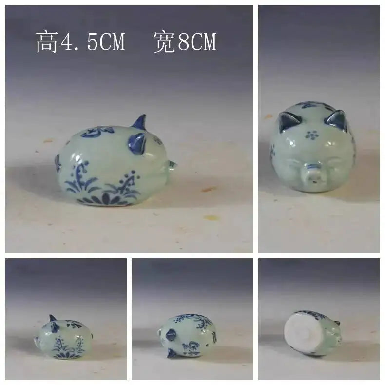 Porcelain Republic Of China Style Blue And White Zodiac Inkstone Tea Pet Study Room Desk Ornament Oasis Select Pig