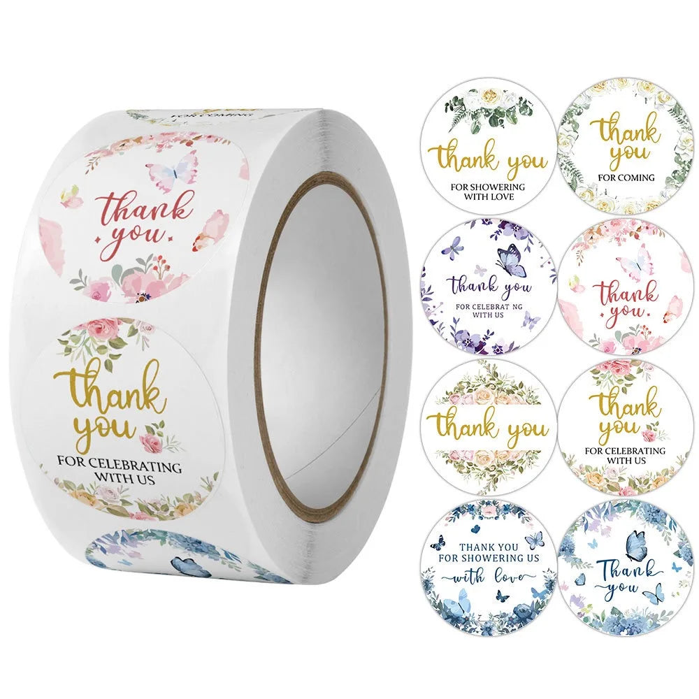 500pcs Stickers,Gratitude Labels for Events, Parties, Weddings, and Business Promotions,Adhesive Labels for Favors and Packaging Oasis Select 500pcs 1roll