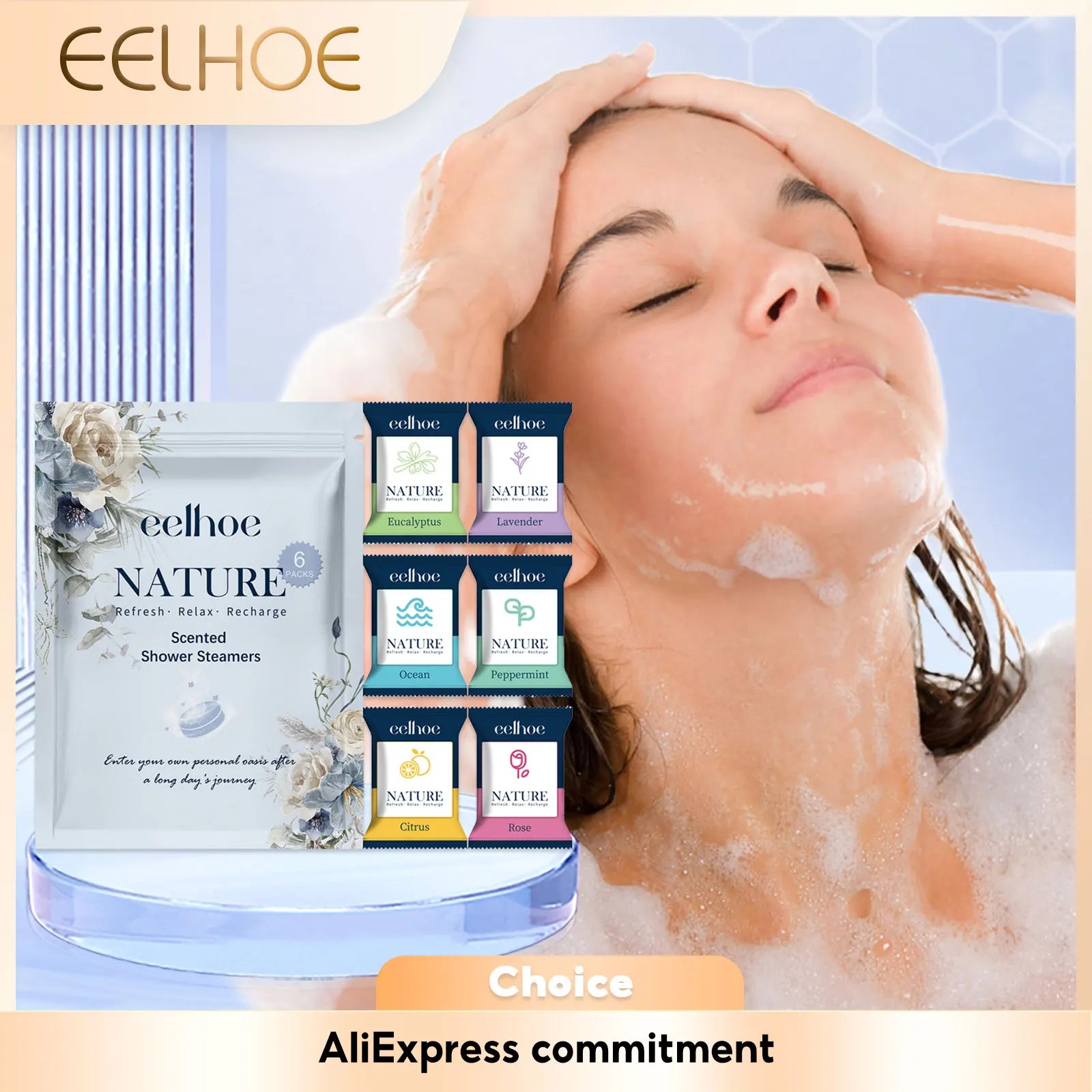 Aromatherapy Shower Steamers Sleep Aid Relaxing Relieve Stress Fatigue Shower Tablets Spa Bathbombs Natural Scent Spa Relaxation Oasis Select