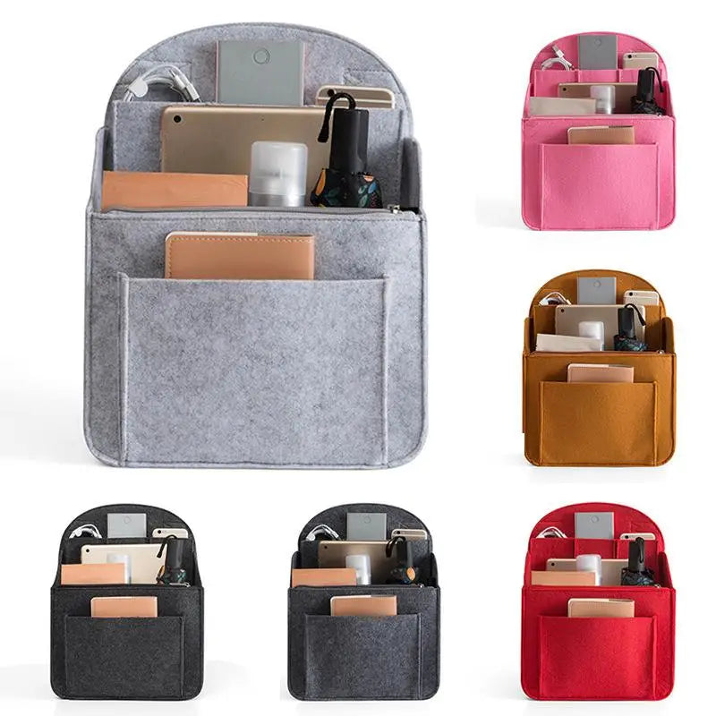 Portable Backpack Felt Insert Small Bag Cosmetic Bags Makeup Organizer Interior Travel Bag Divider Shoulder Bag Fit Various Bags Oasis Select