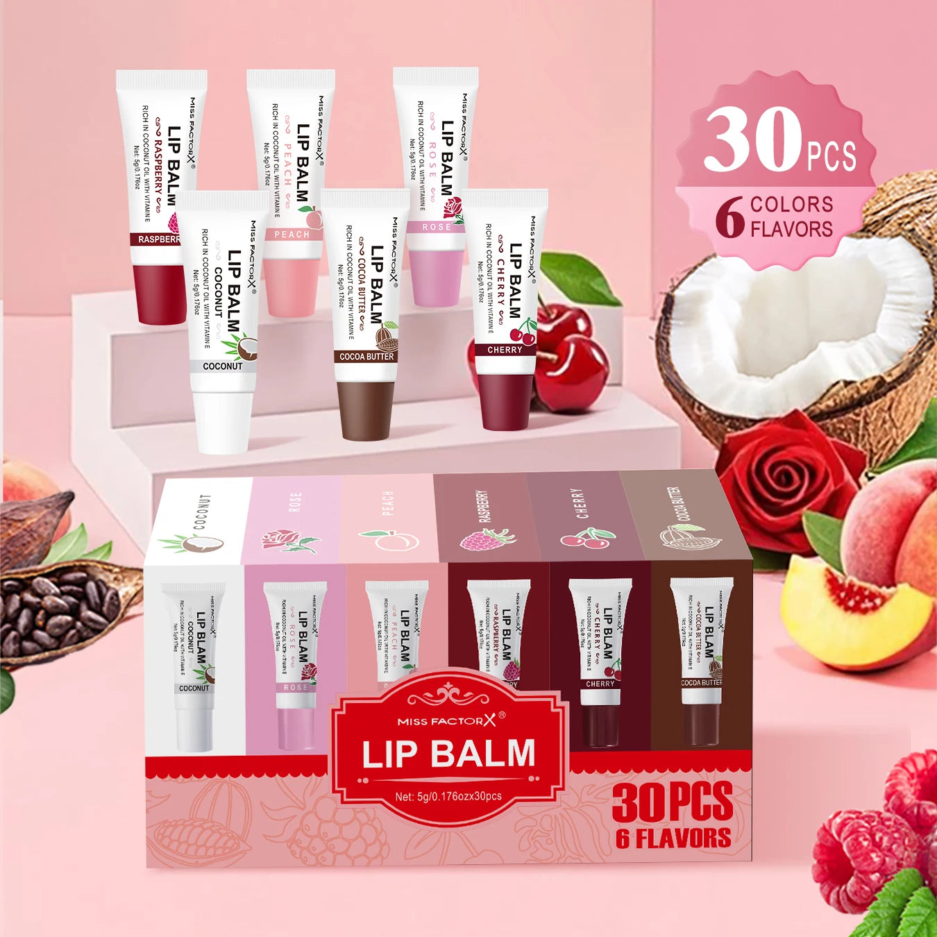 30-piece MISS FACTORX Hyaluronic Acid and Collagen Infused Lipstick - Deep Moisturizing, Long-lasting Lip Color, the perfect gif Oasis Select