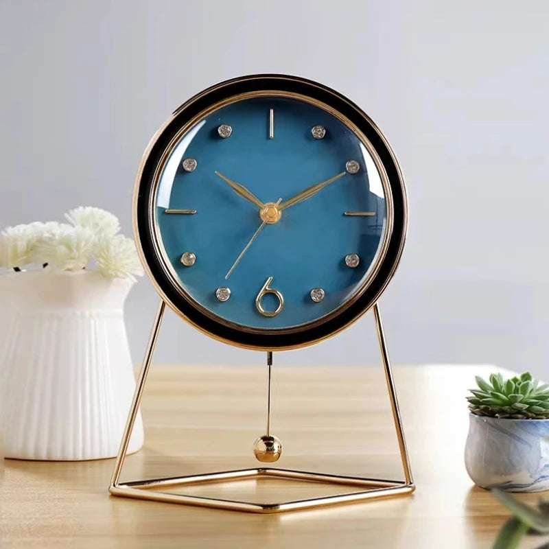 Light Luxury Clock Living Room Simple Fashionable Silent Modern Creative Desk Clock Ornament for Home Use Oasis Select