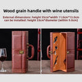 Luxury PU Leather Wine Bottle Gift Box Home Storage Organizer Wine Carrying Holder Leather Gift Box Packaging Bottle Opener Set Oasis Select 1pc Red 33cm