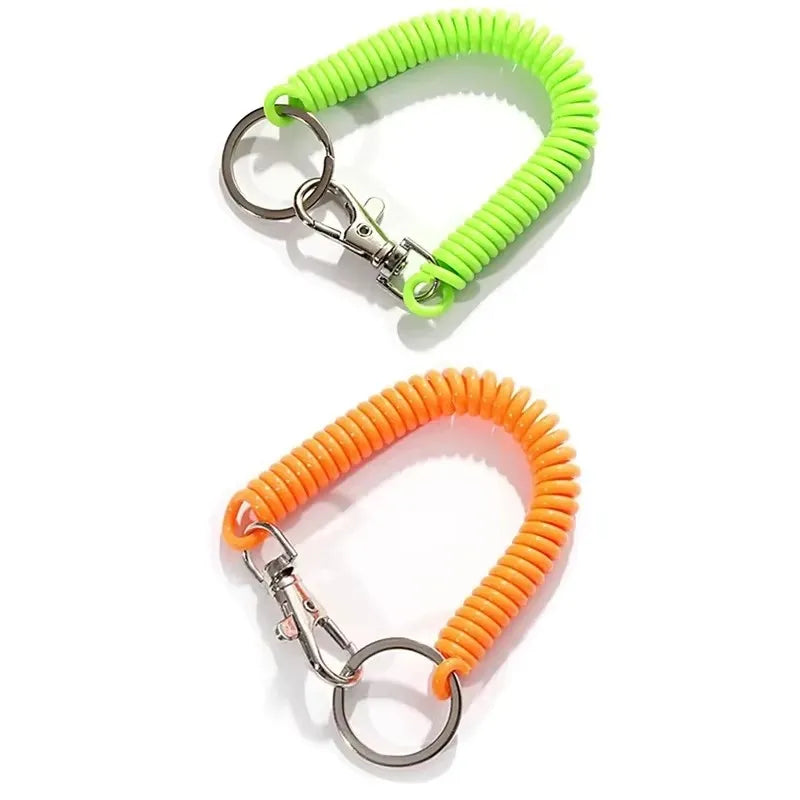 1/2/4pcs Spiral Telescopic Spring Coil Keychain Anti-Theft And Anti Loss Pull Rope Safety Keyring, With Metal Lobster Buckle Oasis Select Mix-2pcs 1