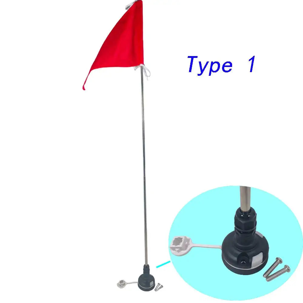 Kayak Canoe Boat Safety Flag with Base Mount and Stainless Steel Adjustable Pole Universal Kayaking Warning Flag Oasis Select Type1 Round