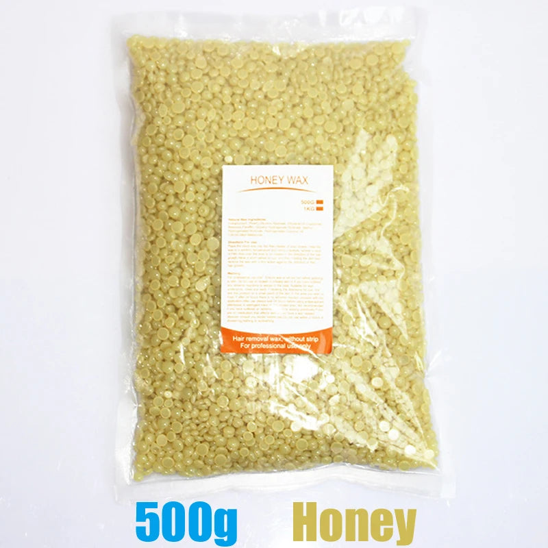 2026 Hard Wax Beans 50/200/500g for Wax Heater Painless Depilatory Body Hair Removal for Bikini Area Face And Body Oasis Select 500g-Honey