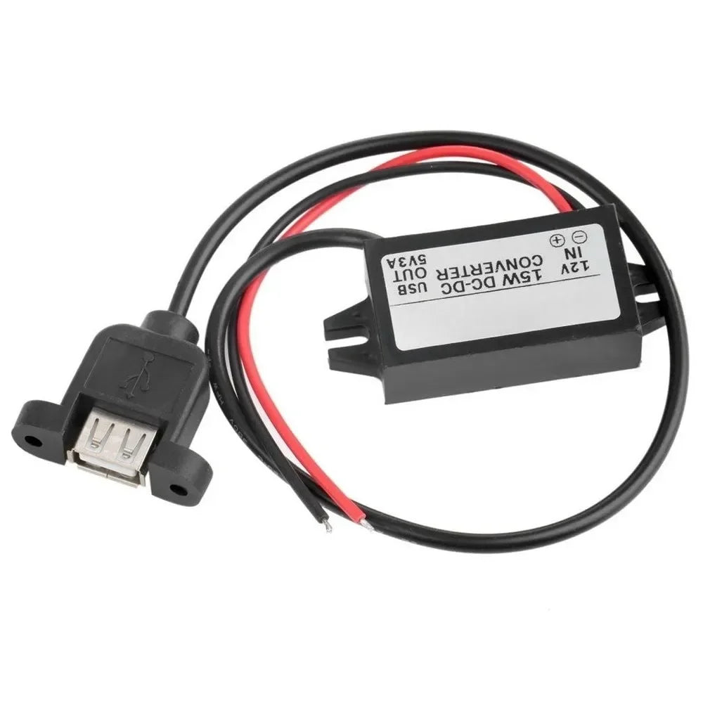 Car Power Step Down Buck Converter Power Supply Male Female Micro USB Adapter Auto Protection DC-DC 12V to 5V 3A 15W Oasis Select