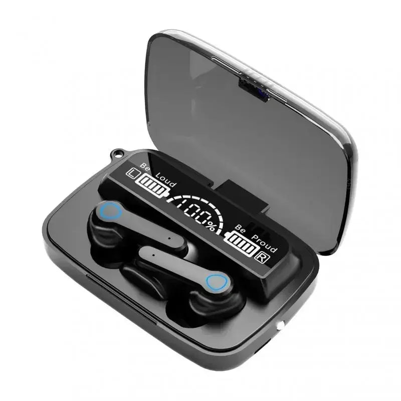 TWS Bluetooth Headphones 5.3 9D High Fidelity Wireless Headphones Touch IPX7 Waterproof Digital Display Headphones Oasis Select black