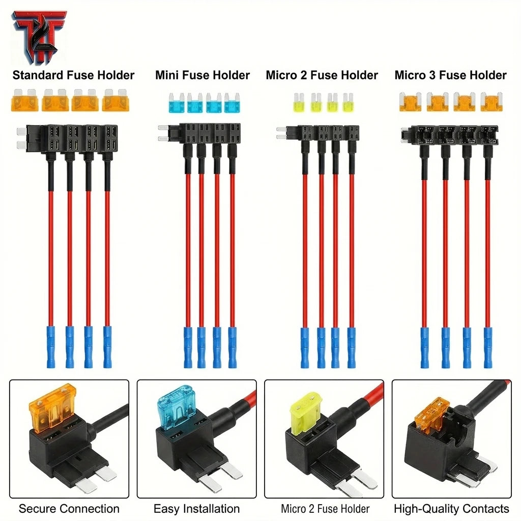 16PCS 12V Low Profile Fuse Taps Mini Micro2 Fuse Holder Automotive Car Circuit Fuses Kit ATO ATC ATM APM Adapter Oasis Select