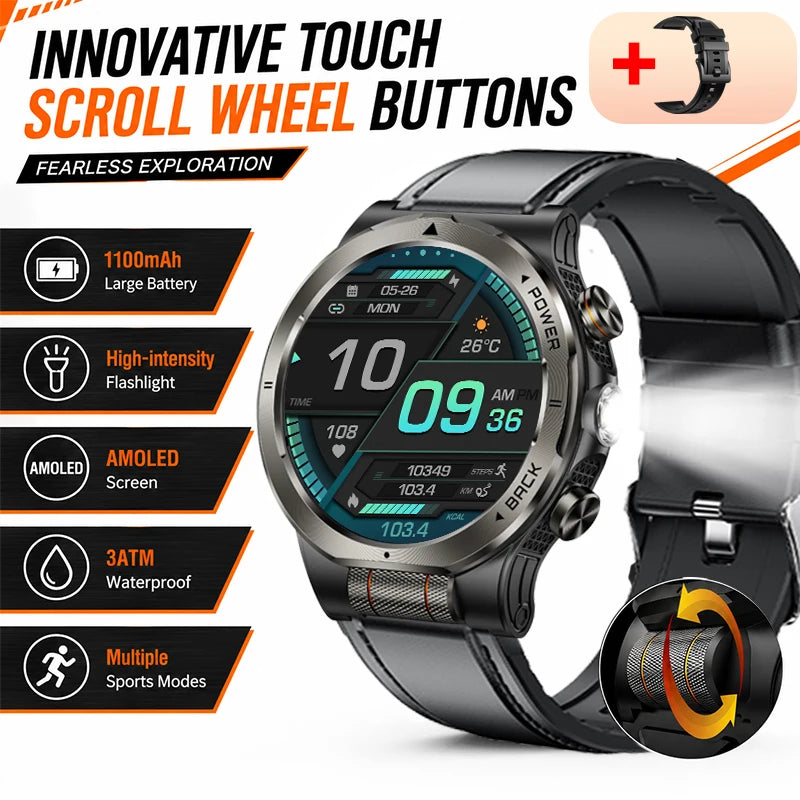 ZODVBOZ KT91 Smart Watch – AMOLED, 1100mAh, 3ATM Waterproof