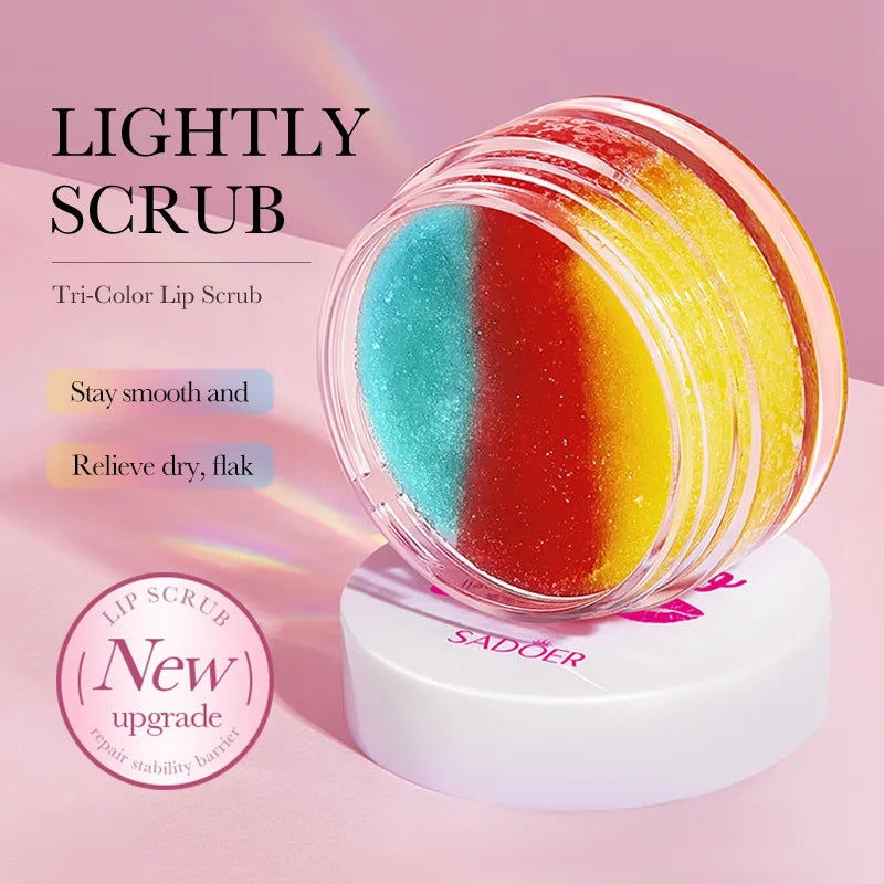 SADOER 3-Color Lip Scrub Cream – Moisturizing & Plumping Balm Lip Scrub Balm Oasis Select