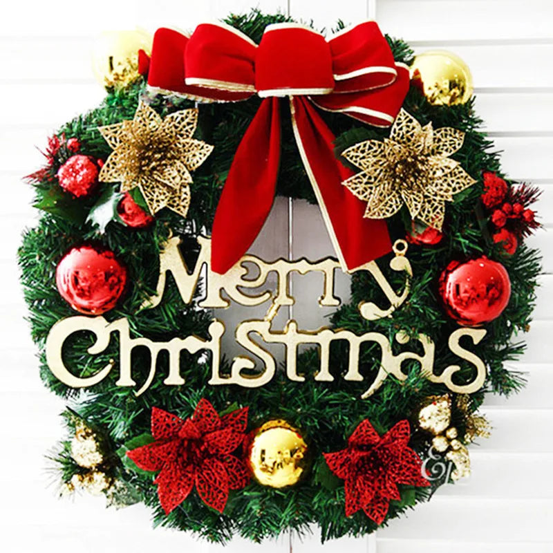 Christmas Wreath Front Door Decoration 30CM Wreath Home Decor Oasis Select 30CM Four Flowers