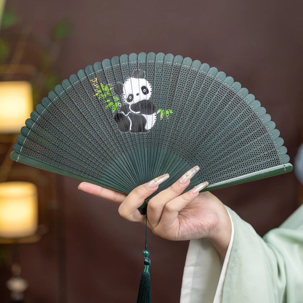 New All-bamboo Dance Fan Portable Summer Folding Fan Classical Film and Television Court Photo Fan Oasis Select 25