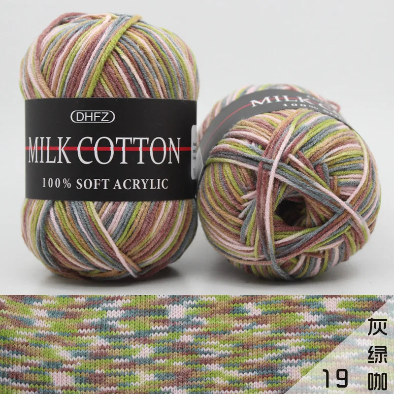 DIY Three Strands Graded Section Dyed Wool Medium Fine Cotton Thread