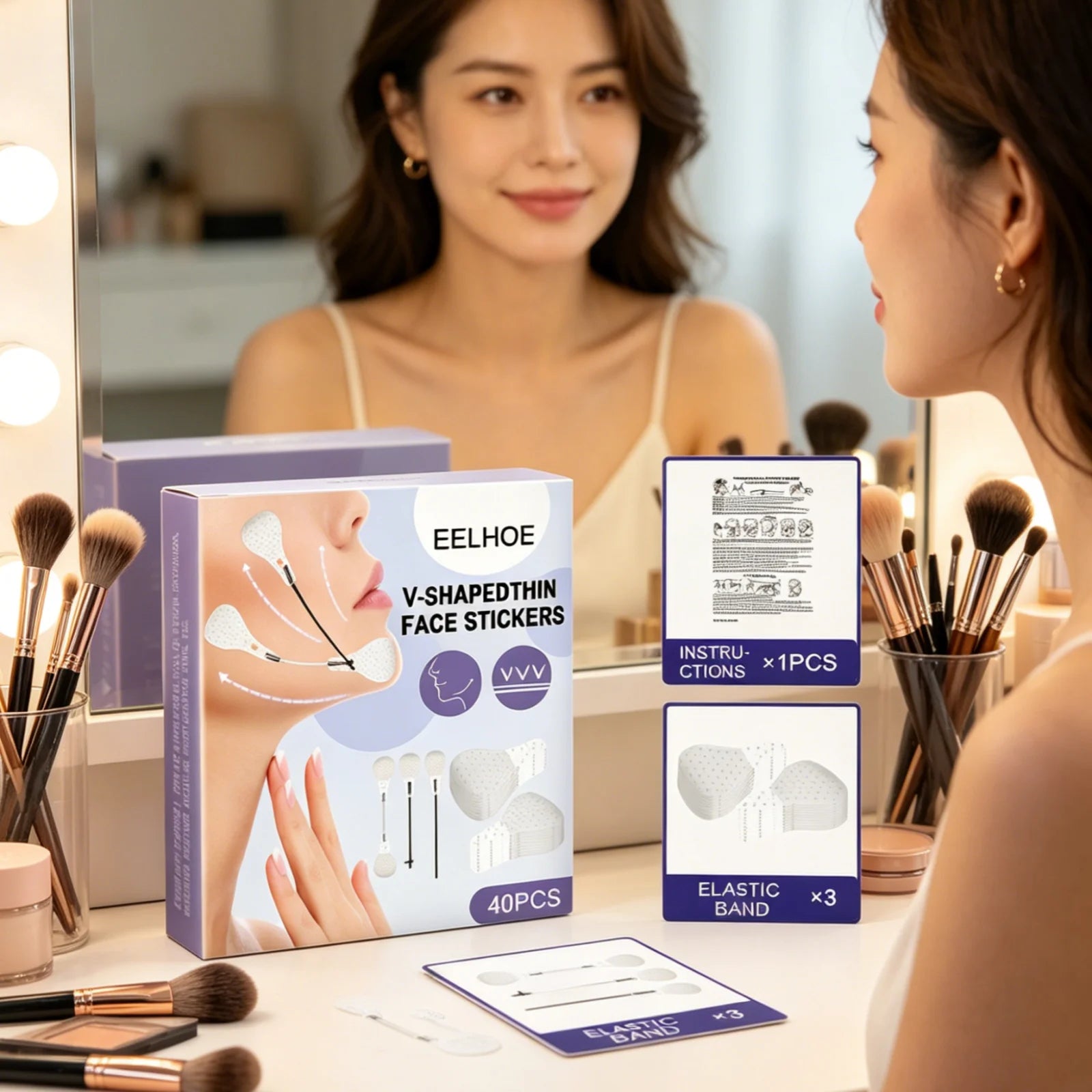 EELHOE Face Lifting Stickers – V-Shape Skin Tightening 40 PCS Face Lifting Stickers Oasis Select