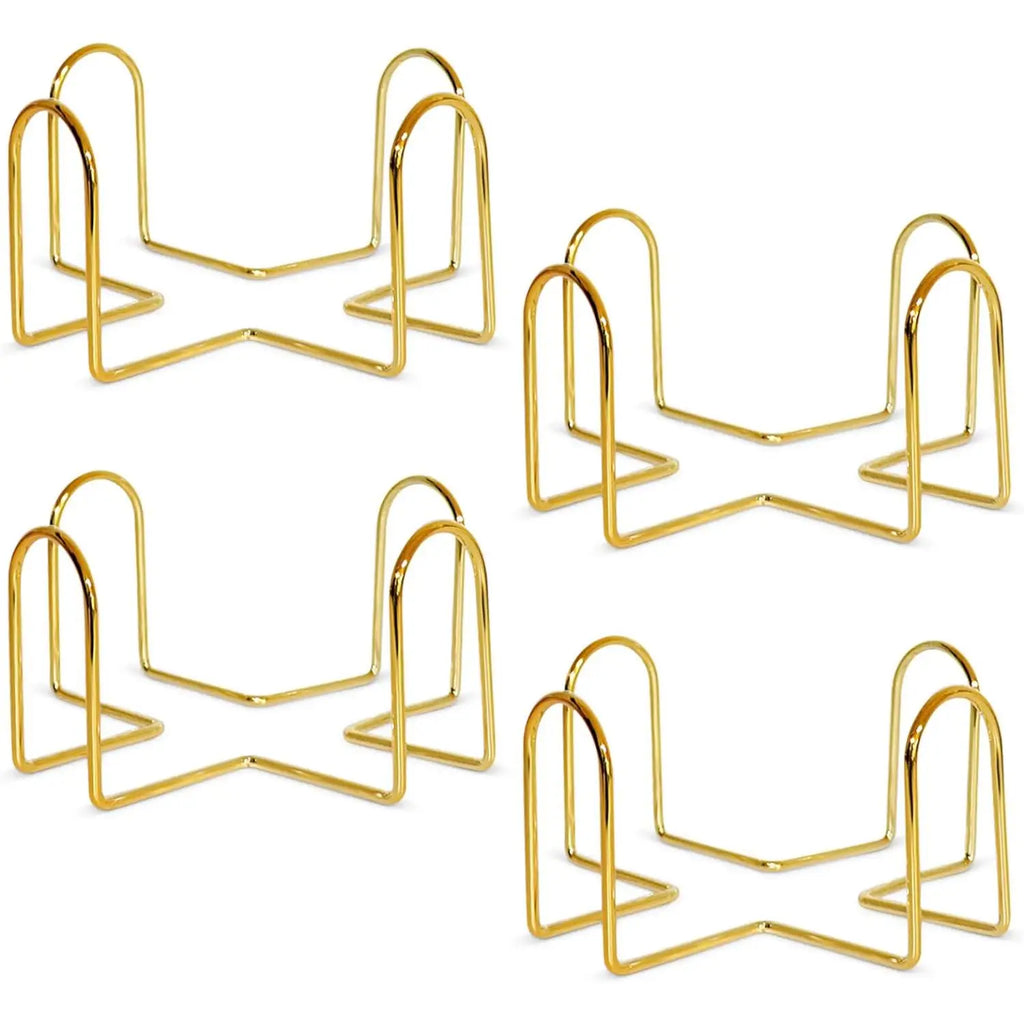 4pcs coaster, coffee cup cushion square or round cup cushion decorated with metal brackets for home wrought iron shelves Oasis Select Gold 11x5.5cm