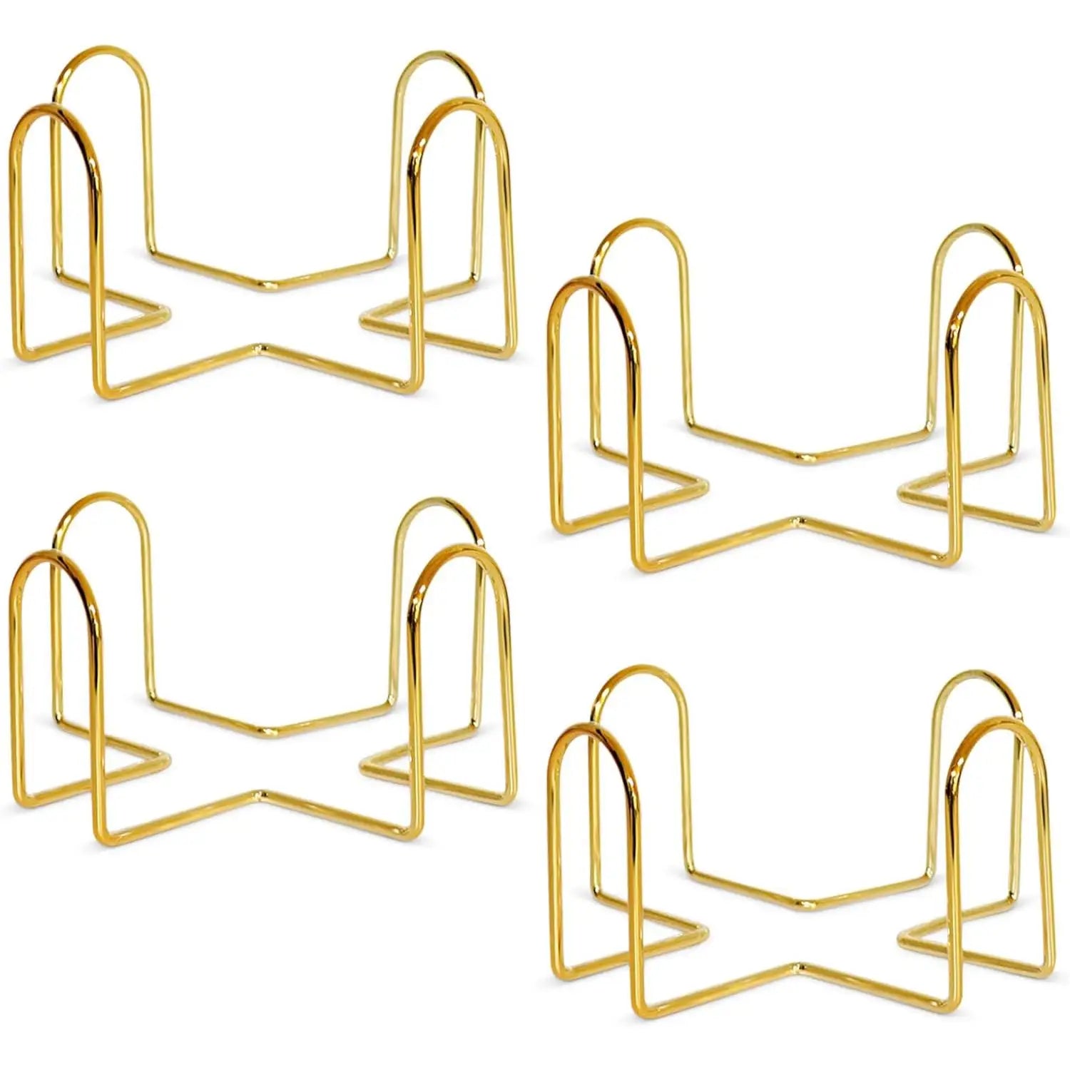 4pcs coaster, coffee cup cushion square or round cup cushion decorated with metal brackets for home wrought iron shelves Oasis Select Gold 11x5.5cm